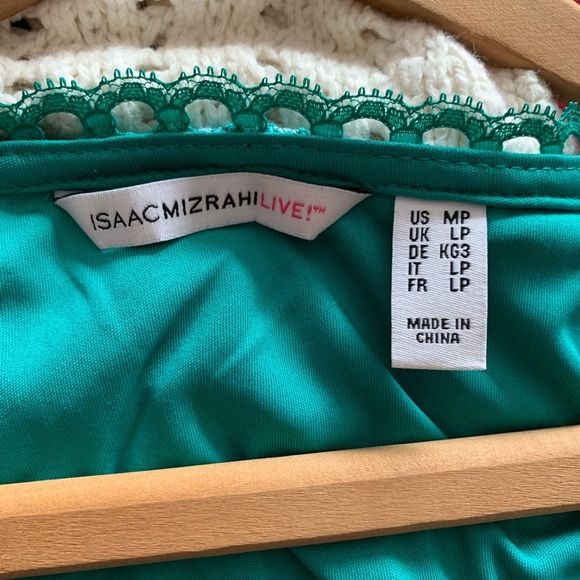 Isaac Mizrahi Green Petite Engineered Bi-Color Lace Midi Dress Size M/P - Picture 13 of 16